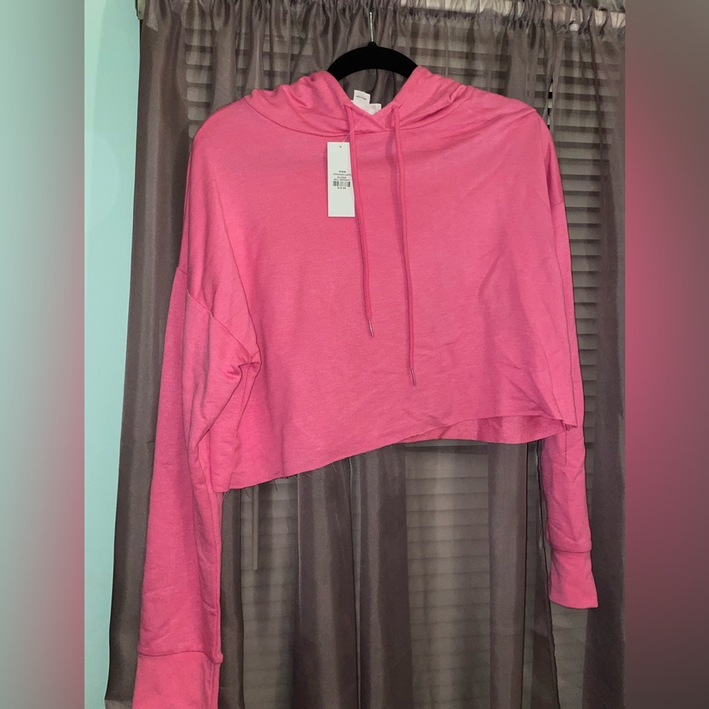 Pink cropped hoodie